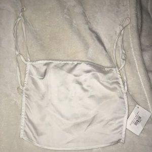 Open back Henri girl satin crop top